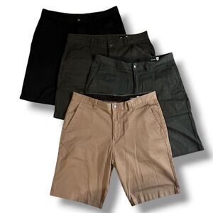 Volcom Stone Chino Shorts Bundle 4 Pairs Black, Dark Green, Grey, Tan - Size 36